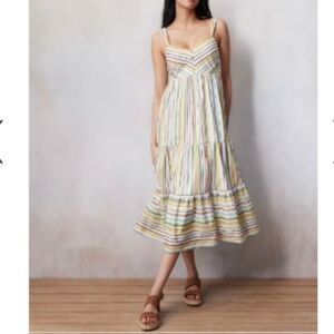LC Lauren Conrad Pastel Striped Maxi Midi Dress Sz XXL
